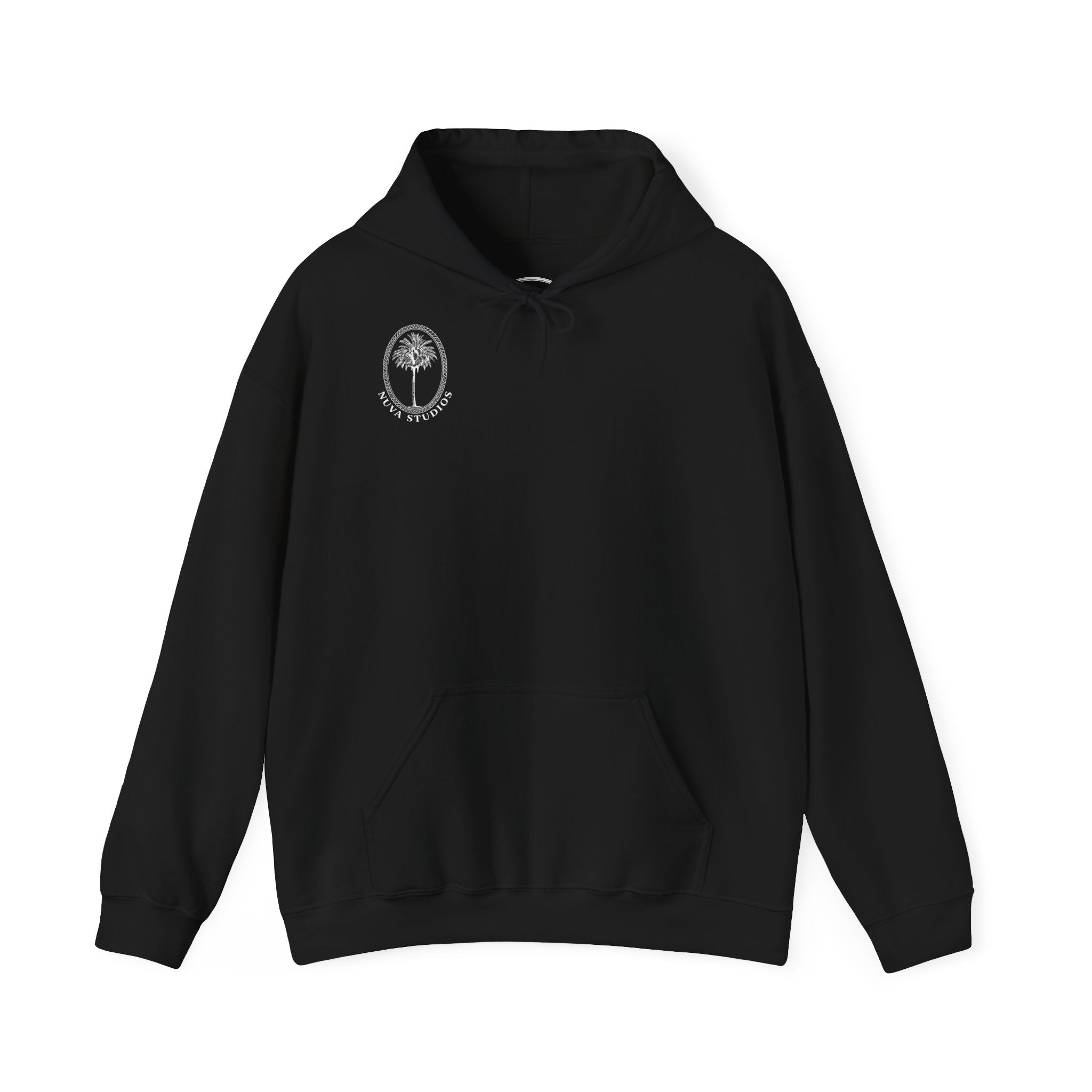 Vintage Champagne Shield Hoodie — Nuva Studios Logo Sweatshirt